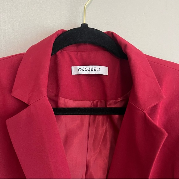 Burgandy Cicy Bell Casual Women’s Blazer for Office or Date Night - Picture 3 of 9